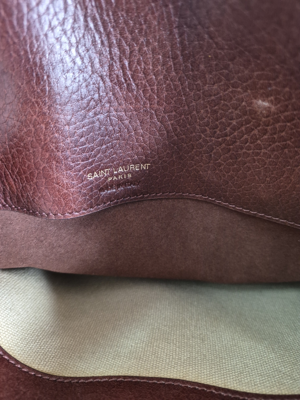 Yves Saint Laurent Dark Brown Leather Briefcase Tote with Gold Hardware - Picture 11 of 15